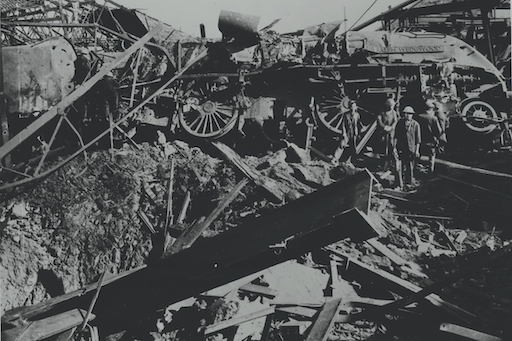 Damage to York North Engine Shed sustained during the Baedecker Raid, 1942. Science Museum Group. Image no. 1994-7245.